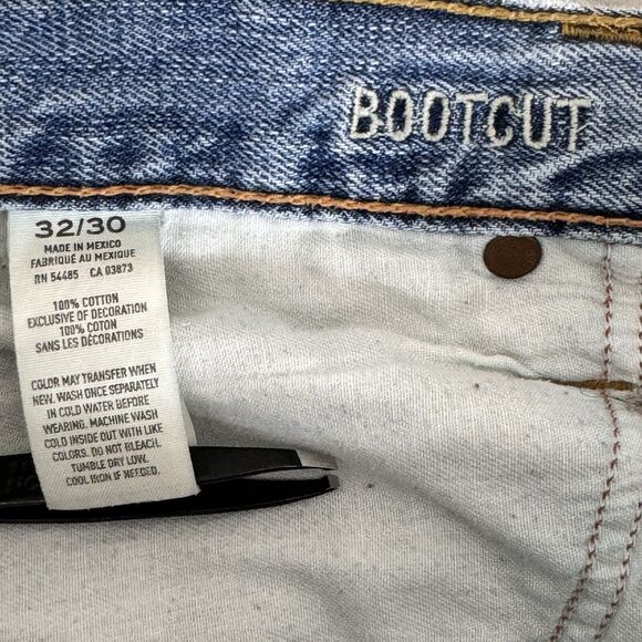 American Eagle Jeans Men 32x29 Blue Bootcut Ripped Stained Grunge American Denim - Picture 11 of 12